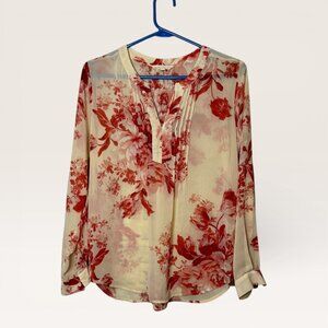 Creative Commune Pink Floral Shirt Size Medium Lightweight Sheer size Medium
